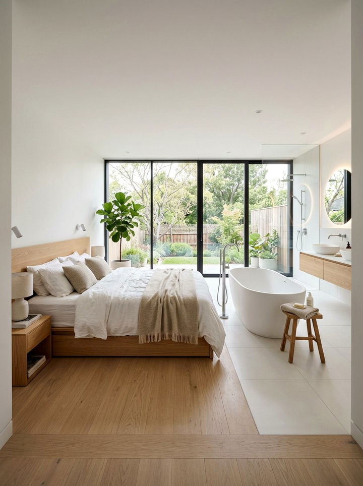 Open Concept Bedroom Bathroom - 30 bedroom ensuite ideas