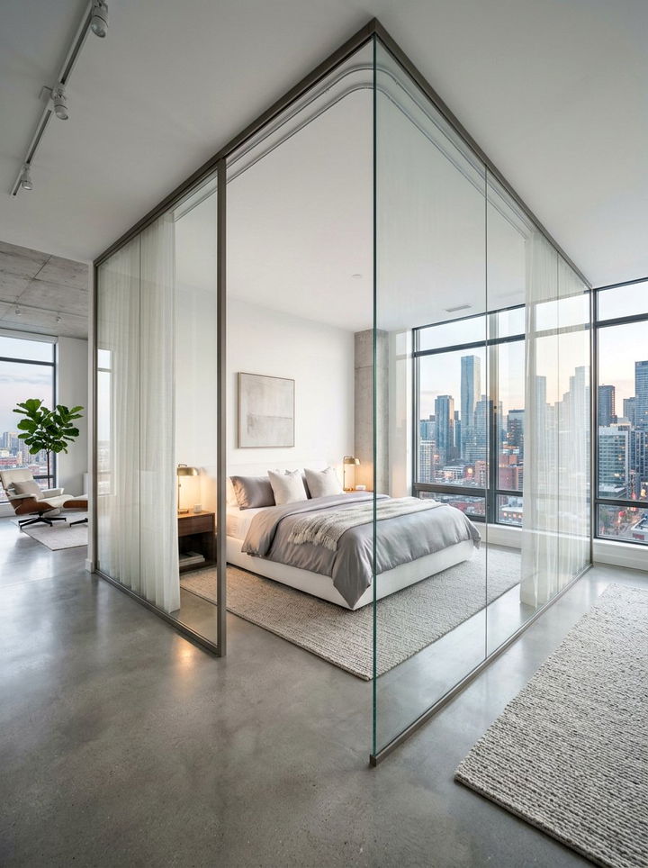 Open Concept Glass Bedroom - 30 modern bedroom ideas