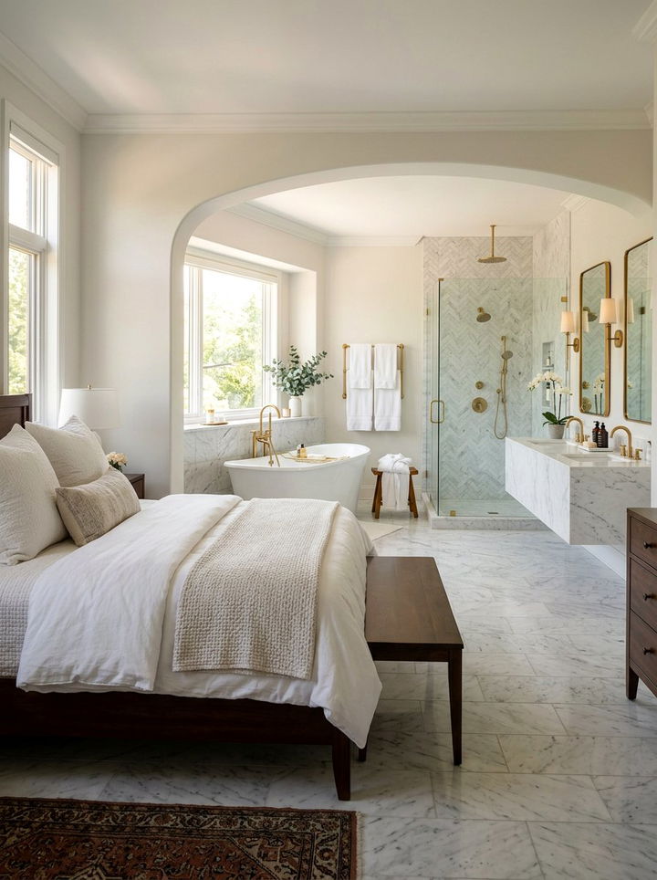 Open Concept Master Bathroom - 30 luxury bedroom ideas