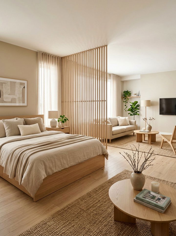 Open Concept Scandinavian Bedroom - 30 scandinavian beige bedroom ideas