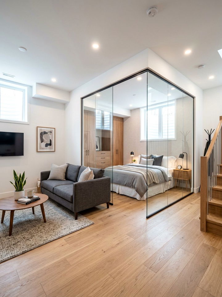 Open Concept Studio Basement Bedroom - 30 basement bedroom ideas