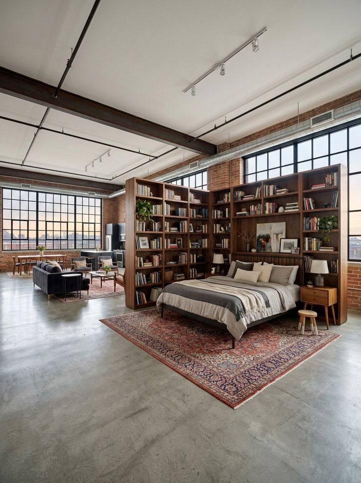 Open Concept Warehouse Bedroom - 30 converted warehouse bedroom ideas