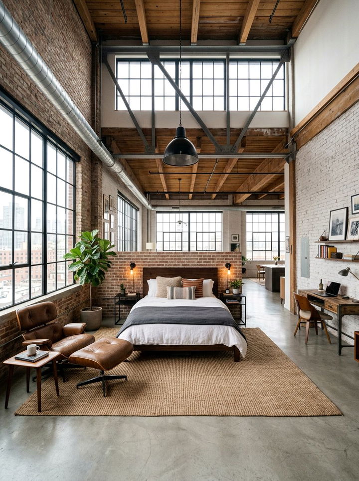 Open Plan Bedroom - 30 loft style bedroom ideas