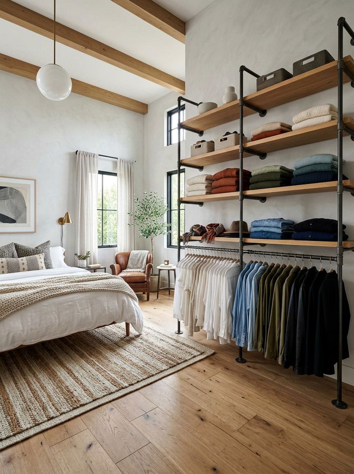 Open Shelf Clothing Cabinet - 30 bedroom cabinet storage ideas