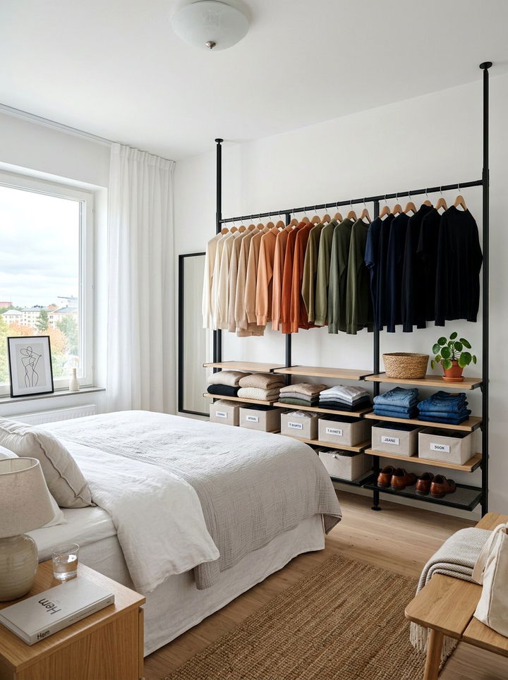Open Wardrobe System - 30 Swedish bedroom ideas