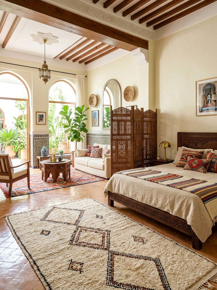 Open concept Moroccan bedroom - 30 Moroccan bedroom ideas