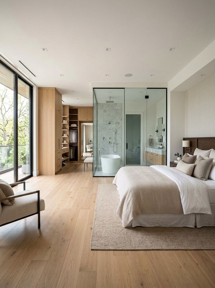 Open concept master suite - 30 open plan bedroom ideas