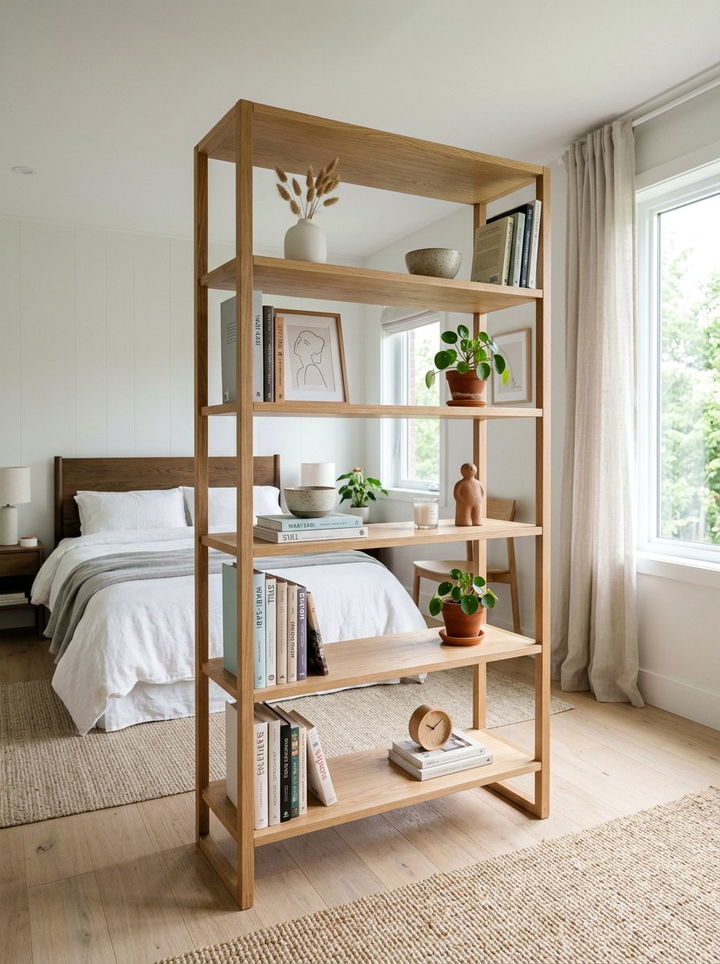 Open shelf bookcase - 30 Japanese bedroom ideas