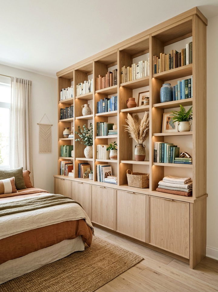 Open shelf display - 30 bedroom built-in cabinets