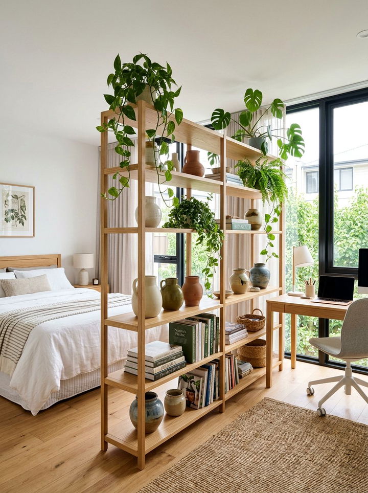 Open wood shelving - 30 bedroom shelf dividers