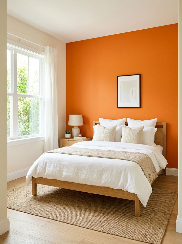 Orange Accent Wall Bedroom - 30 orange bedroom decor ideas