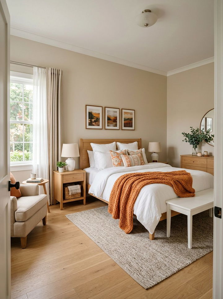 Orange And Beige Guest Bedroom - 30 orange bedroom decor ideas
