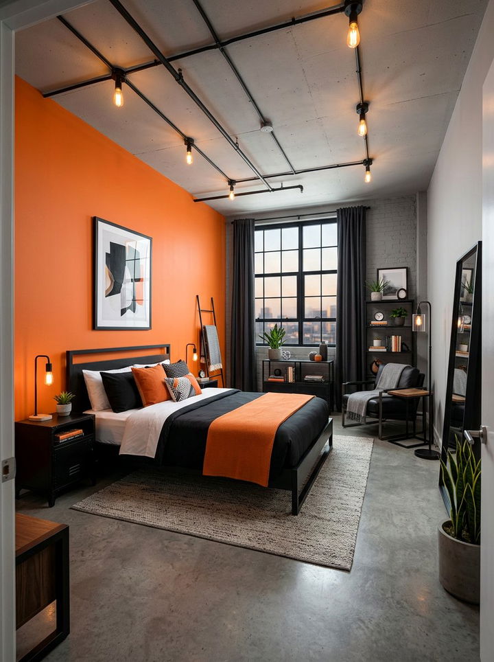 Orange And Black Modern Bedroom - 30 orange bedroom decor ideas