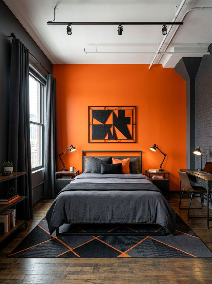 Orange And Charcoal Bedroom - 30 orange bedroom decor ideas