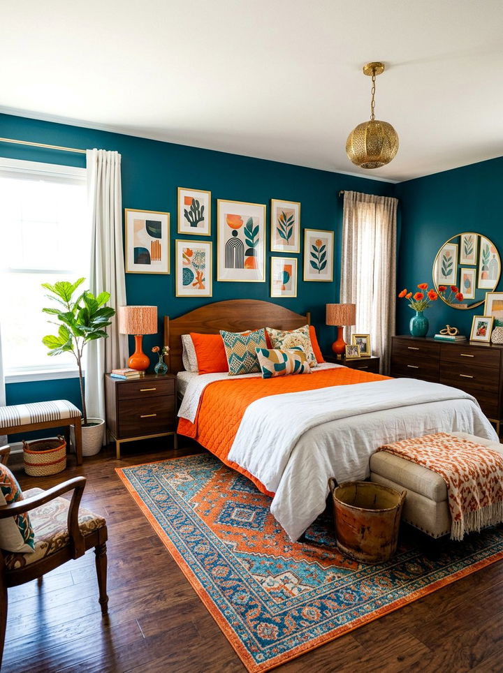 Orange And Teal Bedroom - 30 orange bedroom decor ideas