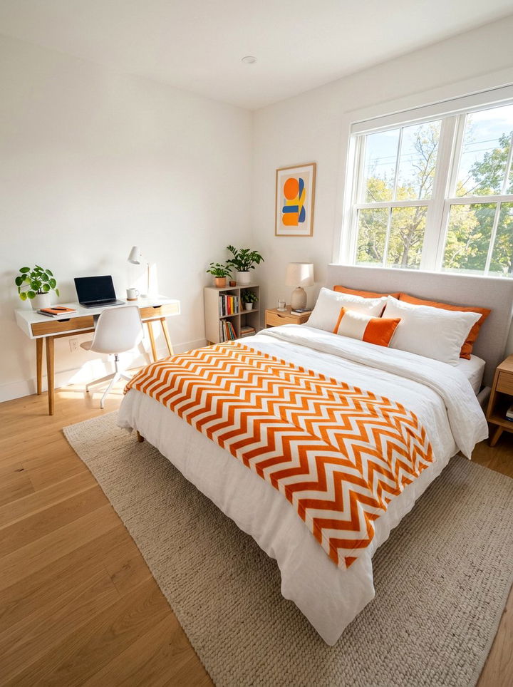 Orange Chevron Fleece Blanket - 30 bedroom fleece blankets