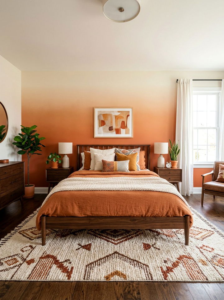 Orange Ombre Bedroom - 30 ombre bedroom ideas