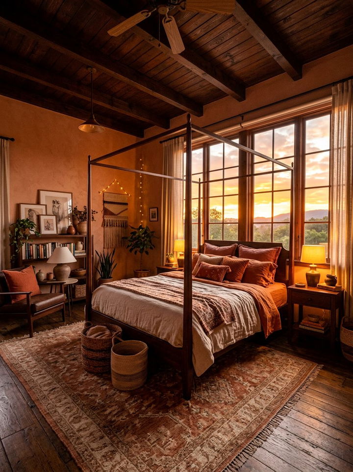 Orange sunset bedroom - 30 sky inspired bedroom color ideas