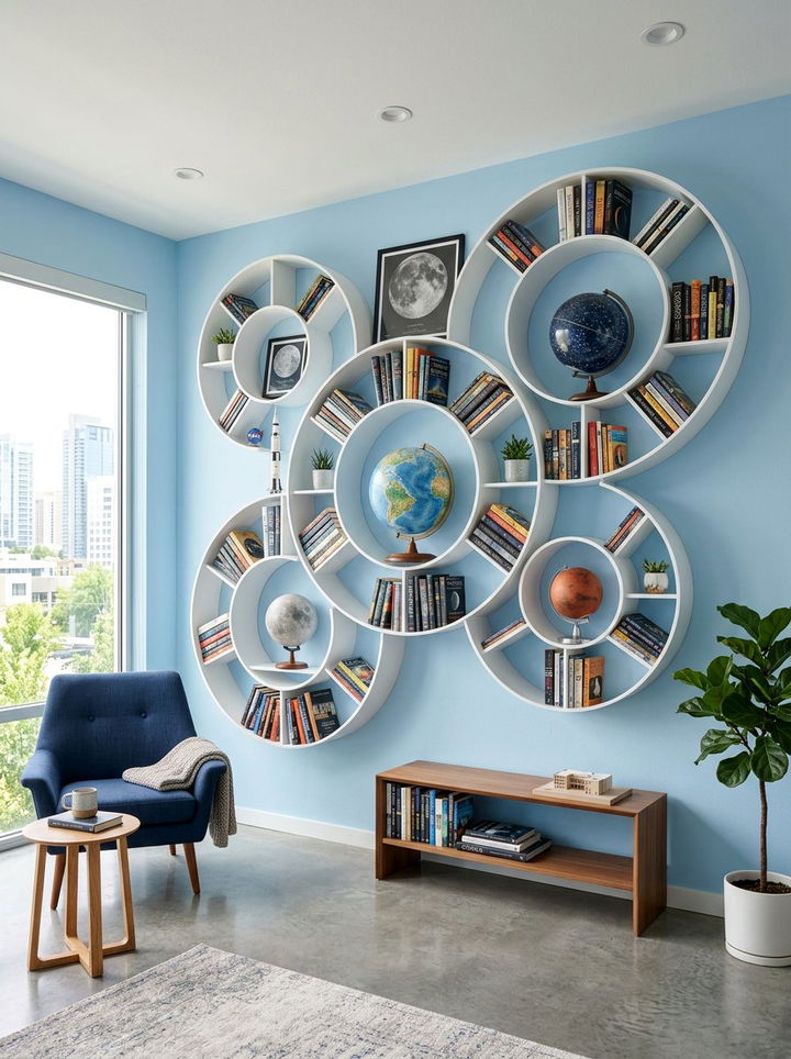 Orbit Bookshelf - 30 planet bedroom ideas