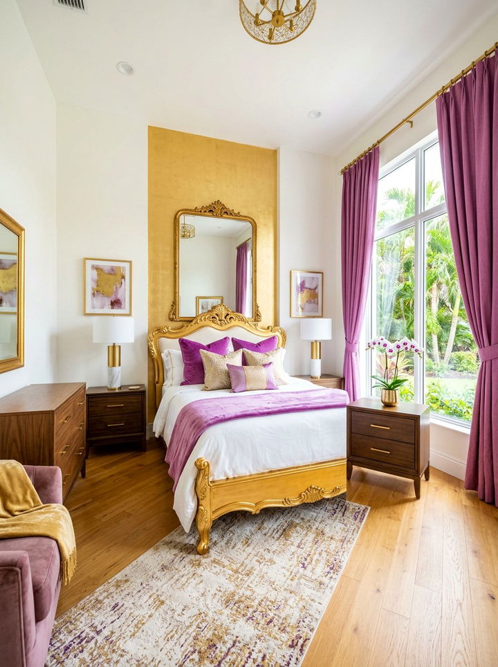 Orchid and gold bedroom - 30 purple and gold bedroom color combo