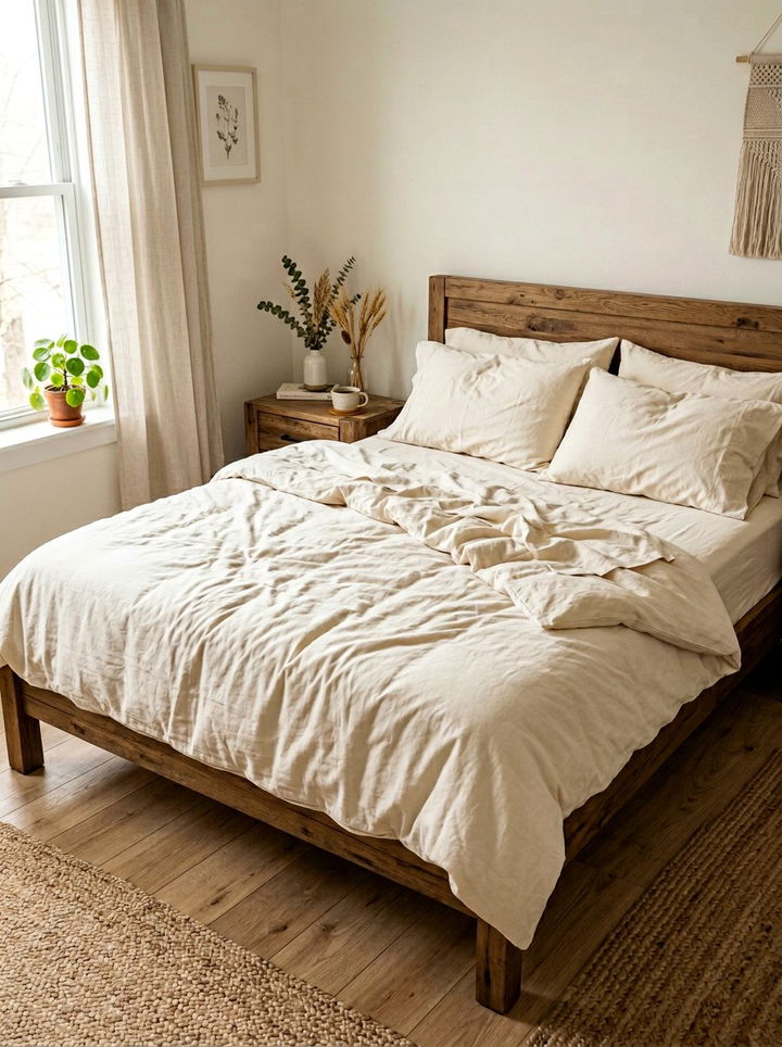 Organic cotton sheet - 30 calming bedroom ideas