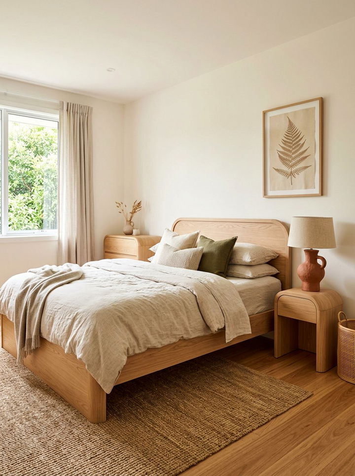 Organic modern bedroom - 30 rustic beige bedroom ideas