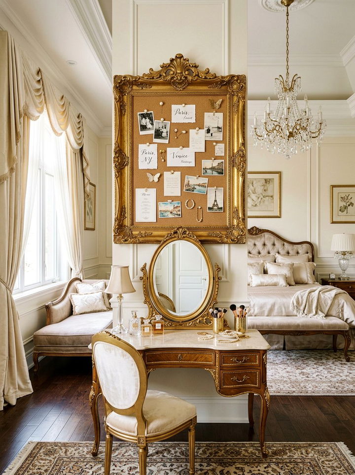 Ornate Gold Frame Cork Board - 30 bedroom cork boards