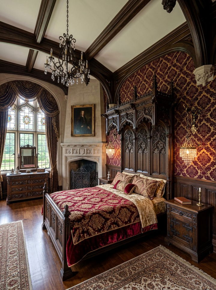 Ornate Gothic Bedroom - 30 gothic bedroom ideas