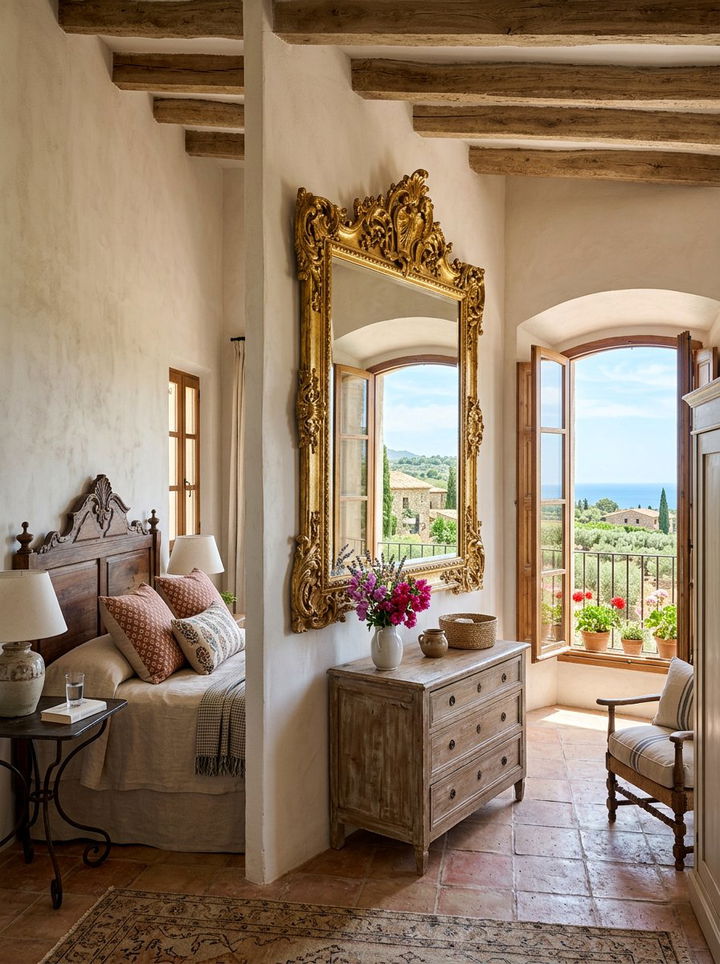 Ornate Mirror Bedroom - 30 Tuscan bedroom ideas