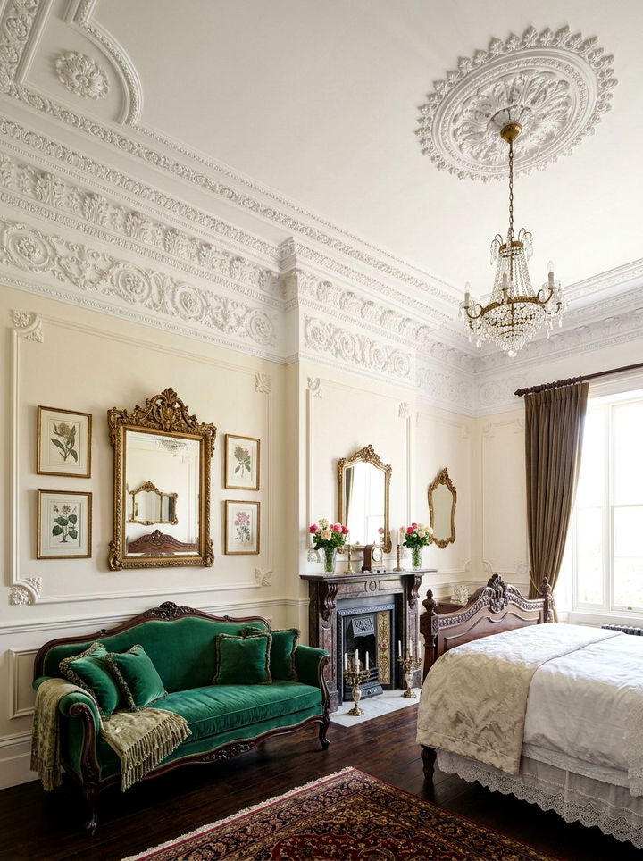 Ornate Plaster Trim - 30 bedroom trim ideas