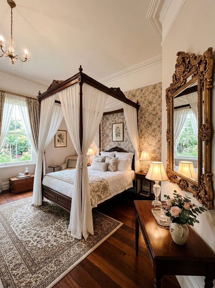 Ornate Vintage Mirror - 30 bedroom mirror ideas