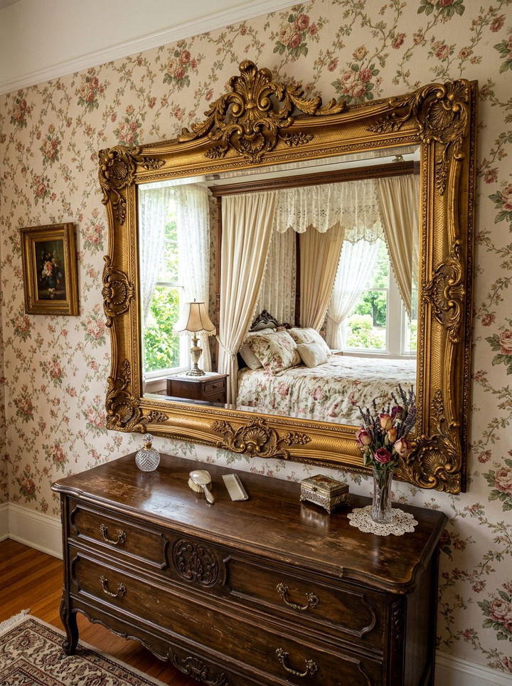 Ornate gold mirror - 30 Victorian bedroom ideas