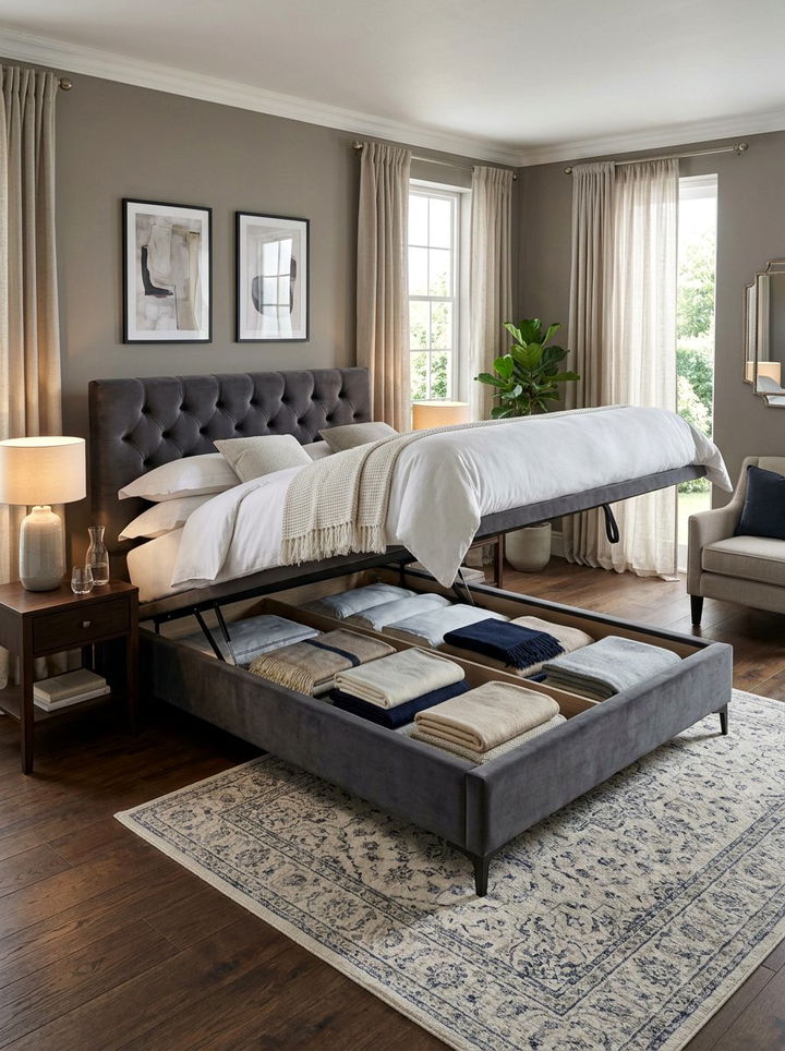 Ottoman Bed - 30 bedroom storage ideas