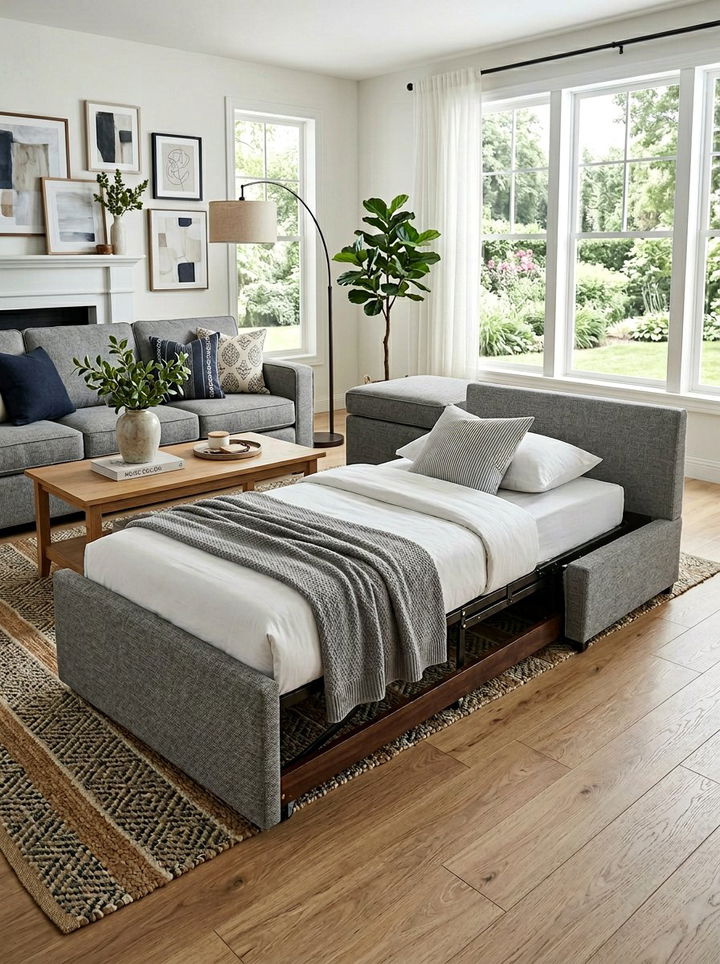 Ottoman Pull Out Bed - 30 bedroom hidden bed ideas