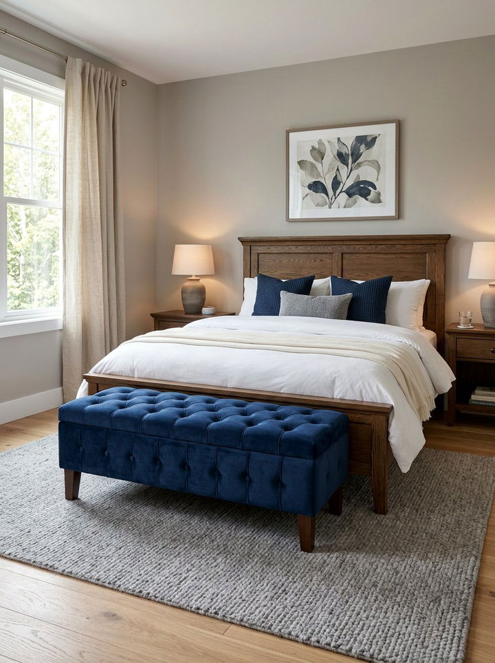 Ottoman Storage Bench - 30 small bedroom space storage ideas