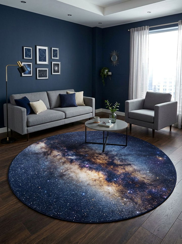 Outer Space Rug - 30 planet bedroom ideas