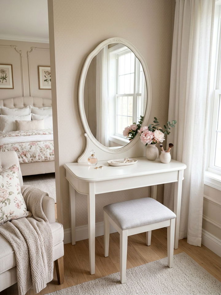 Oval Mirror Vanity Table - 30 bedroom vanity tables