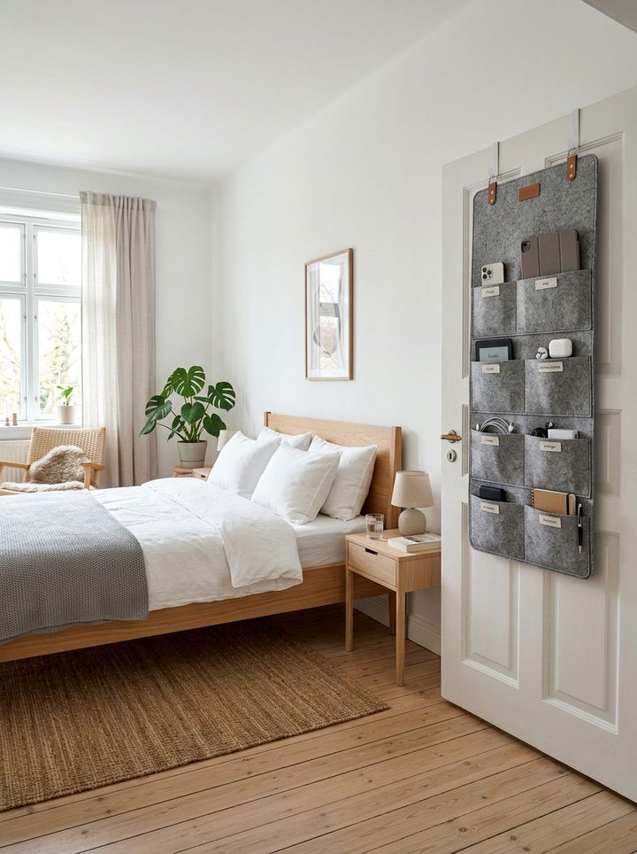 Over Door Gray Felt Organizer - 30 bedroom over door organizers