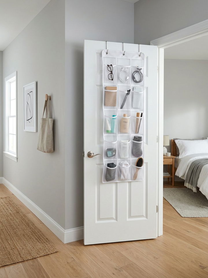 Over Door Mesh Bag - 30 bedroom hanging storage ideas