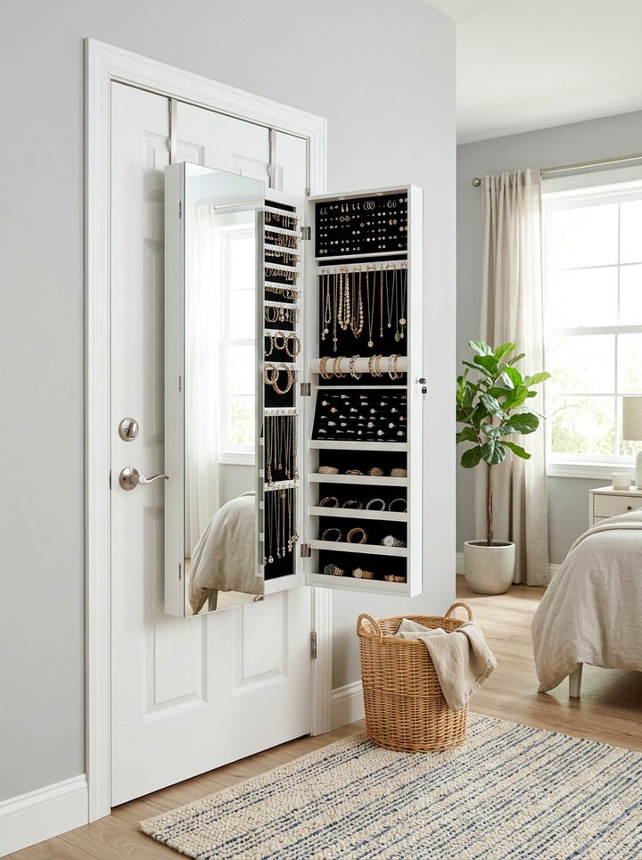 Over The Door Jewelry Rack - 30 bedroom jewelry storage ideas