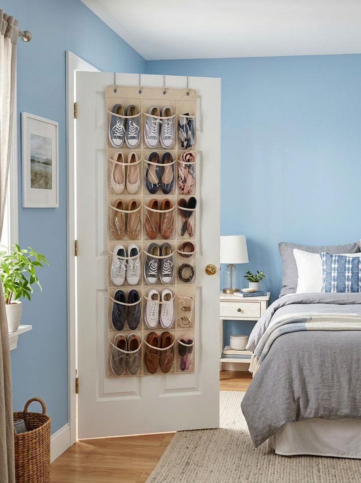 Over The Door Organizer - 30 bedroom creative storage ideas