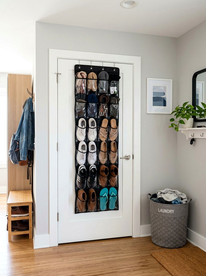 Over The Door Organizer - 30 no damage bedroom ideas