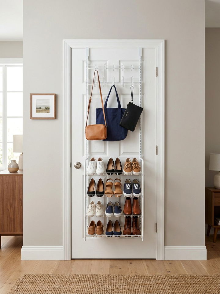 Over The Door Organizer Rack - 30 bedroom storage solutions