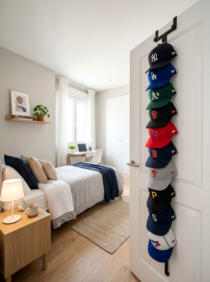 Over the door hat rack - 30 bedroom hat storage ideas