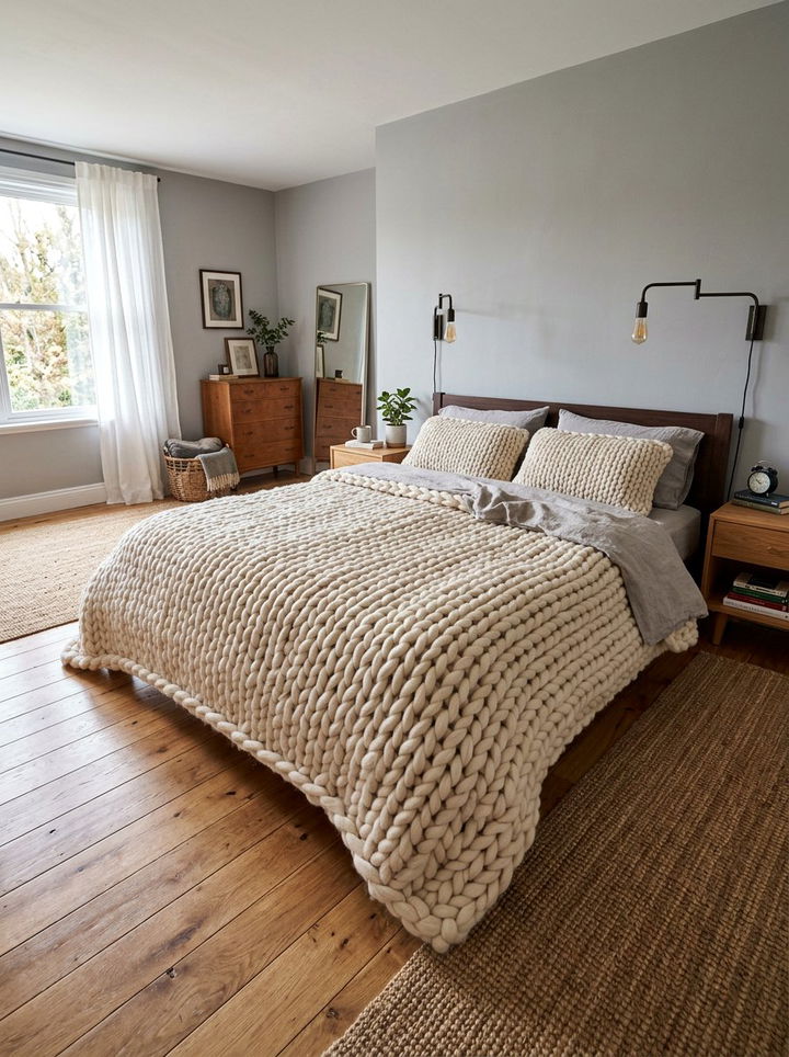 Oversized Chunky Knit Duvet Cover - 30 bedroom duvet covers