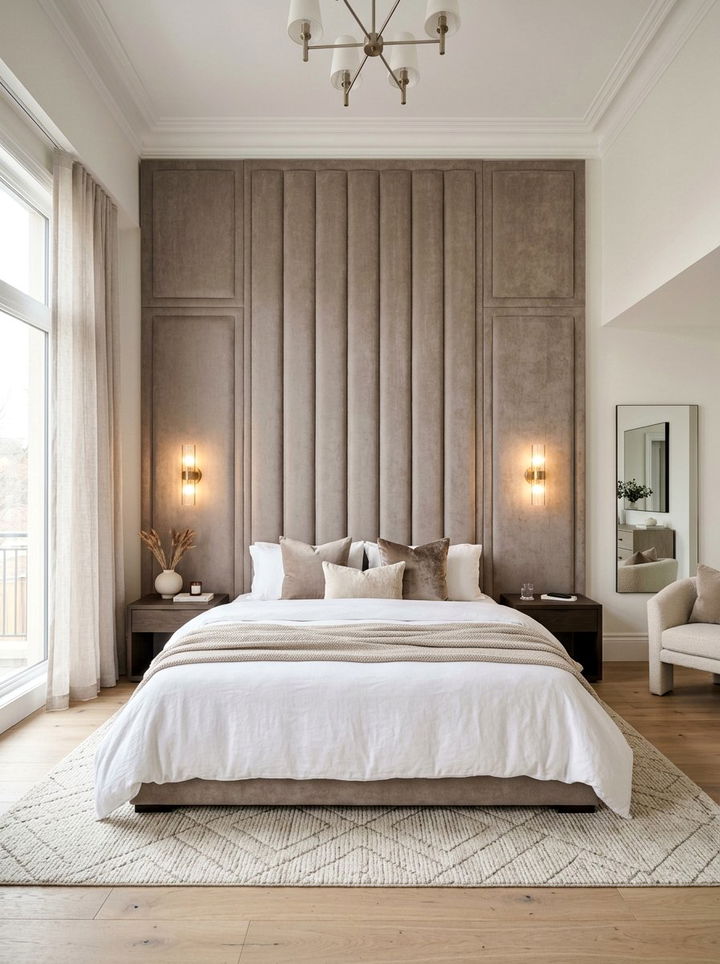 Oversized Fabric Headboard - 30 bedroom headboards