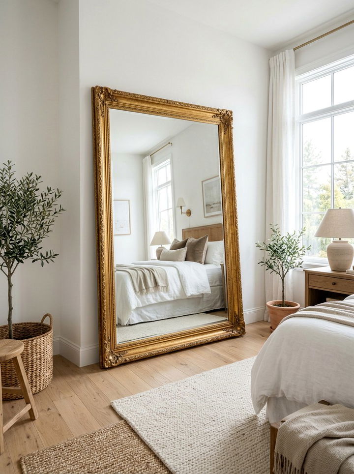 Oversized Floor Mirror - 30 bedroom enhancement ideas