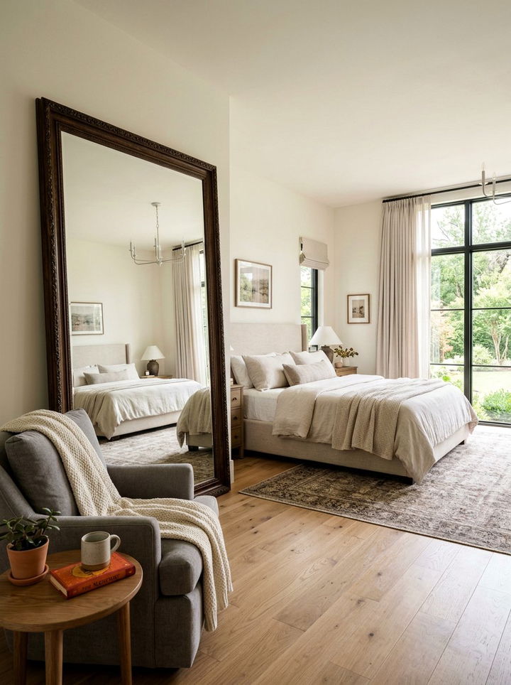 Oversized Leaner Mirror - 30 bedroom wall mirrors