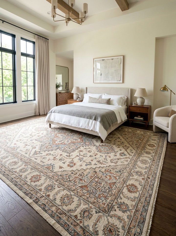 Oversized Rug Bedroom - 30 luxe bedroom ideas