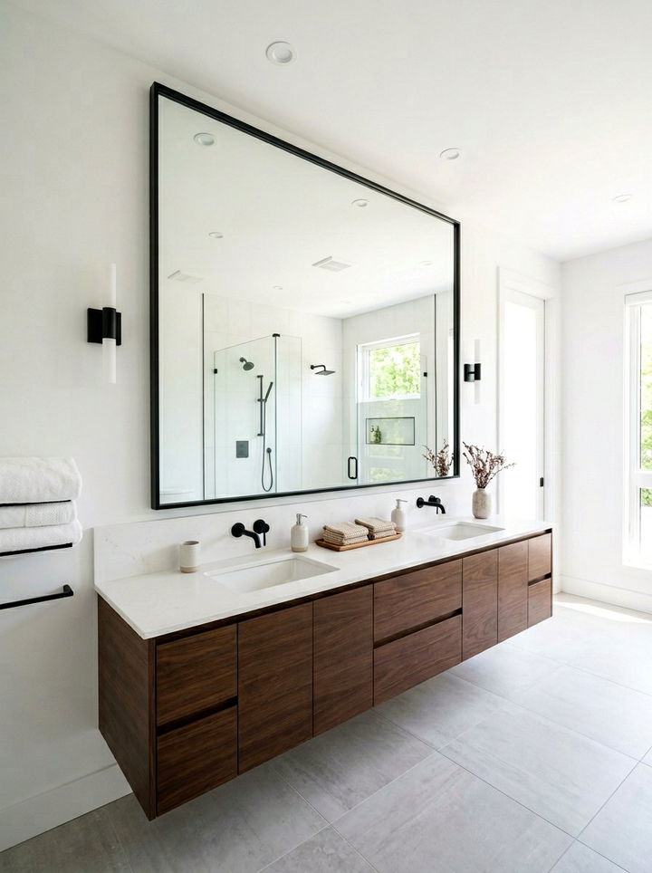 Oversized Square Mirror - 30 bedroom vanity mirrors